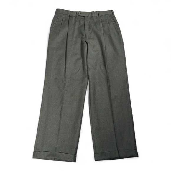 Vintage Hart Schaffner Marx Dress Pants Mens 34x29 Brown Wool Union Made USA 80s - Picture 1 of 11